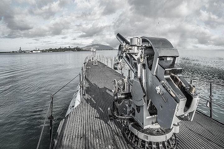 Battleships of World War II at Pearl Harbor from Maui