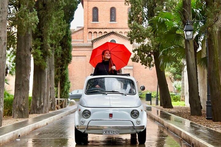 Fiat500 vintage Private photoshoot, with a Roman, pickup included