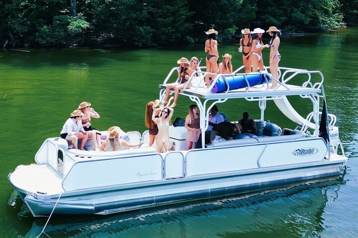 30ft Double Decker Slide Party Pontoon on Percy Priest – 16 max