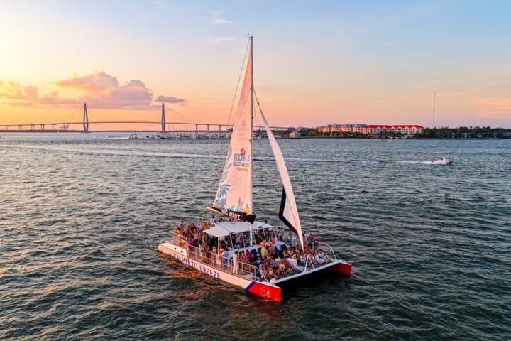 Charleston Iconic Sunset Sail – Lux Catamaran w/Bar & Bathrooms