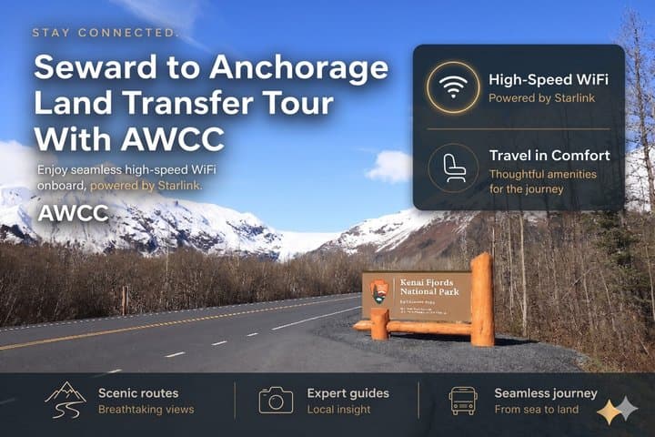 Seward to Anchorage Cruise Transfer Tour with Airport Drop-Off